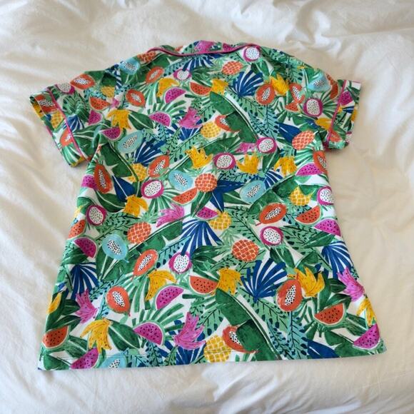 Bedhead Pajamas Multicolor Tropical Fruit Print Shirt Size M Cotton Lounge - Picture 4 of 5
